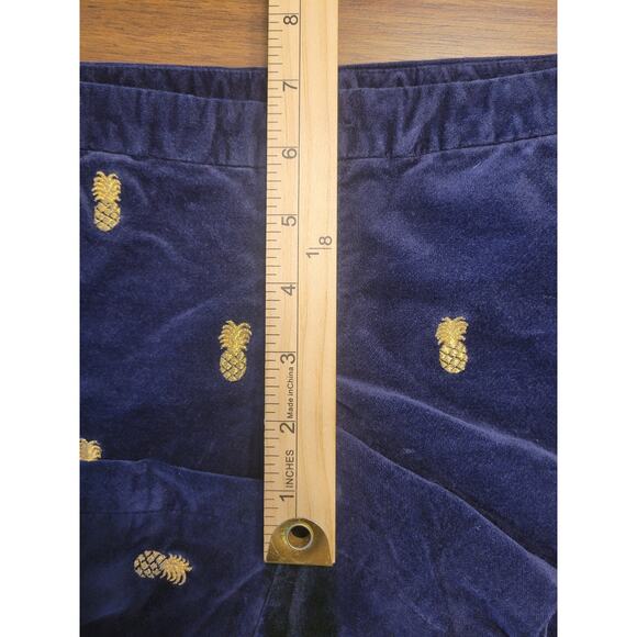 Lilly Pulitzer Adie Shorts – Navy Velvet w/ Gold Pineapples – Sz 00 - Picture 9 of 11